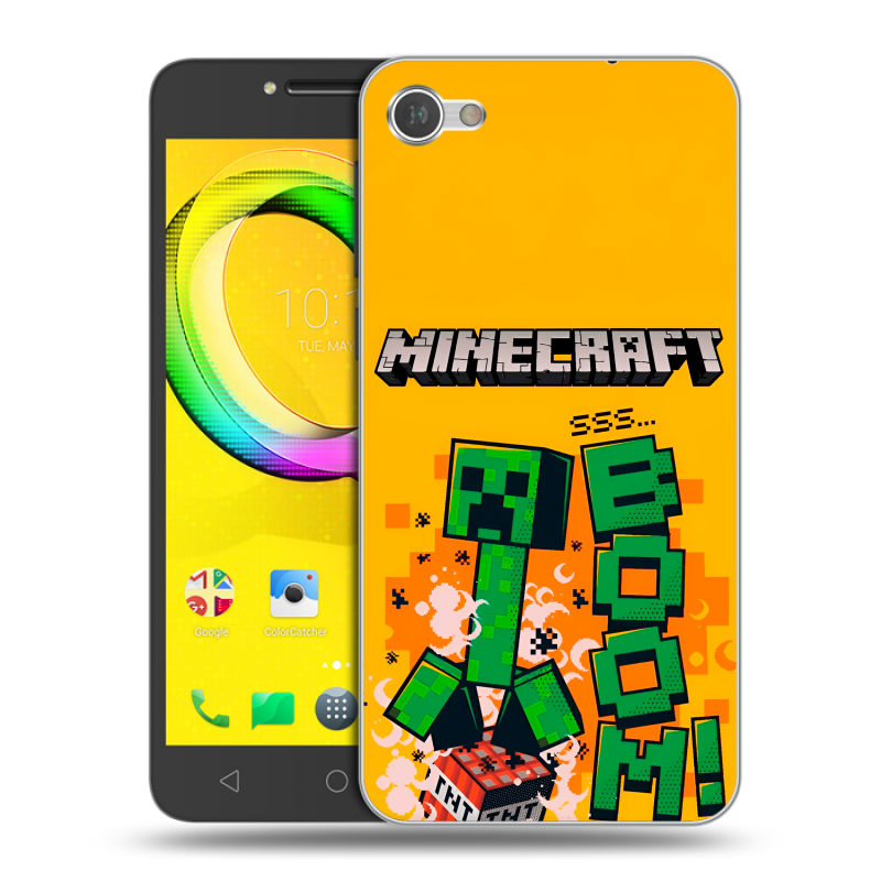 Силиконовый чехол на Alcatel A5 LED с принтом Майнкрафт Minecraft Силиконовый чехол на Alcatel A5 LED с принтом Майнкрафт Minecraft