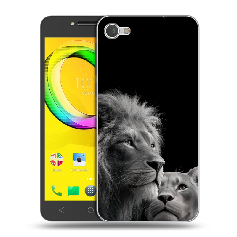 Силиконовый чехол на Alcatel A5 LED с принтом Лев кошки Силиконовый чехол на Alcatel A5 LED с принтом Лев кошки