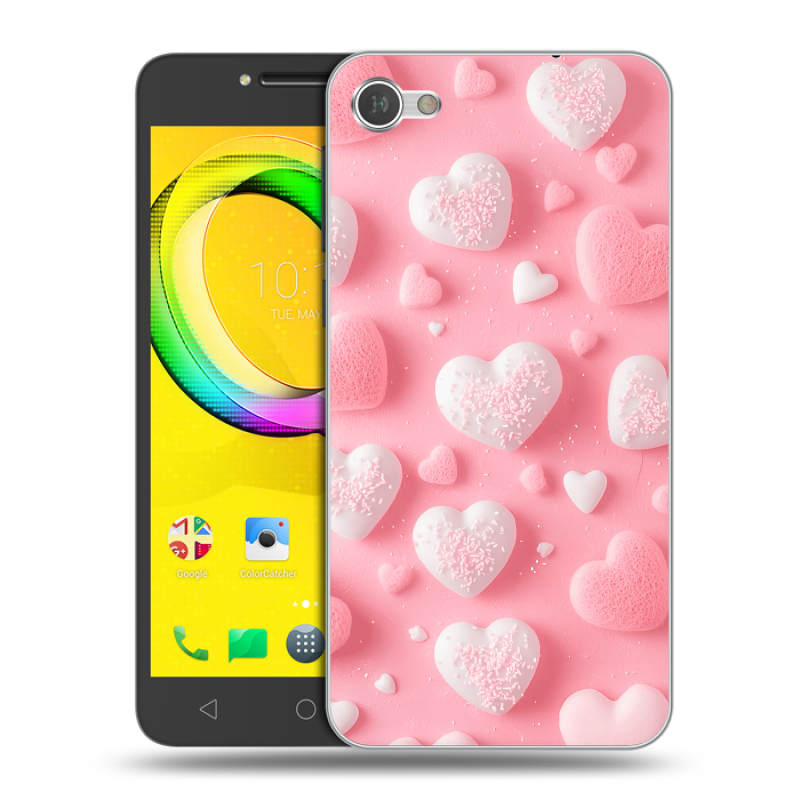 Силиконовый чехол на Alcatel A5 LED с принтом Сердечки Силиконовый чехол на Alcatel A5 LED с принтом Сердечки