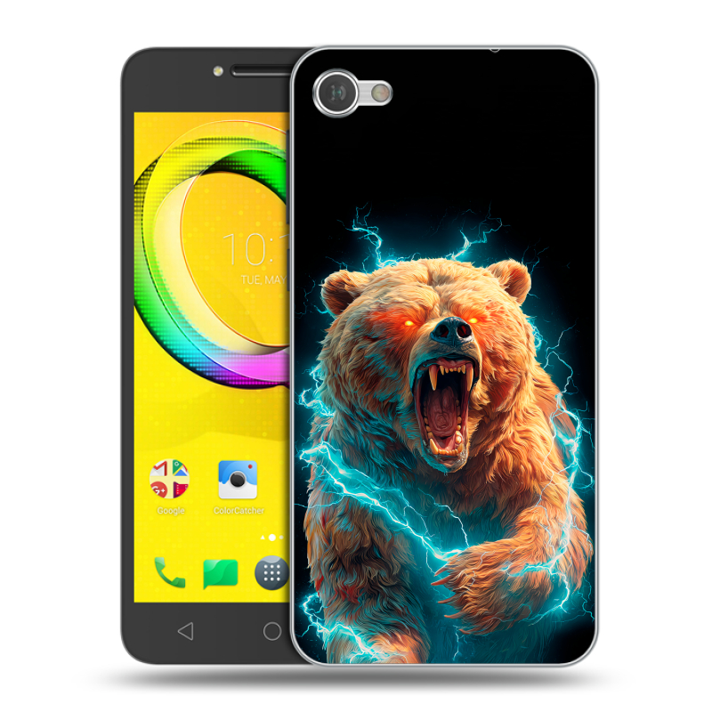 Силиконовый чехол на Alcatel A5 LED с принтом Медведь Силиконовый чехол на Alcatel A5 LED с принтом Медведь