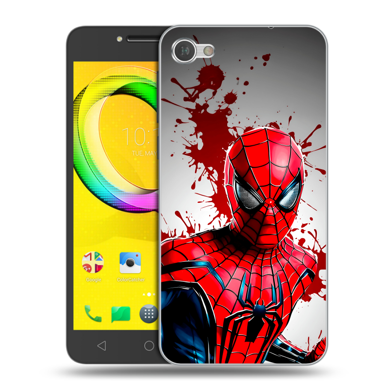 Силиконовый чехол на Alcatel A5 LED с принтом Spiderman Человек паук Силиконовый чехол на Alcatel A5 LED с принтом Spiderman Человек паук