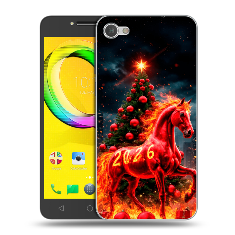 Силиконовый чехол на Alcatel A5 LED с принтом Новый год Силиконовый чехол на Alcatel A5 LED с принтом Новый год