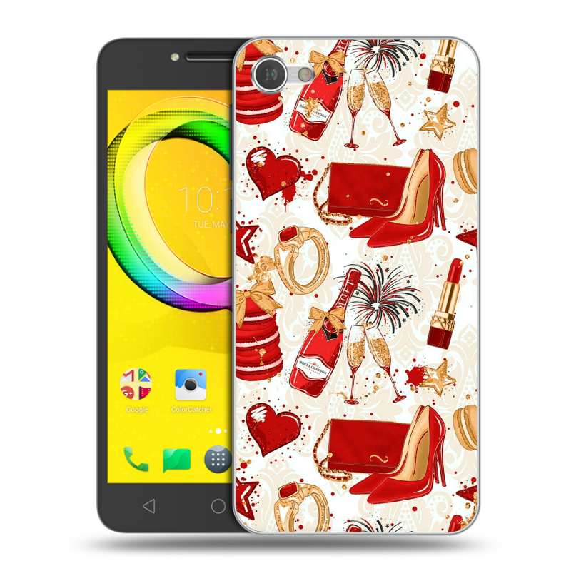 Силиконовый чехол на Alcatel A5 LED с принтом Новый год Силиконовый чехол на Alcatel A5 LED с принтом Новый год