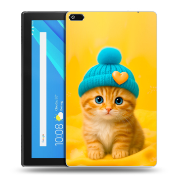 Силиконовый чехол на Lenovo Tab 4 8 с принтом Котенок в шапке