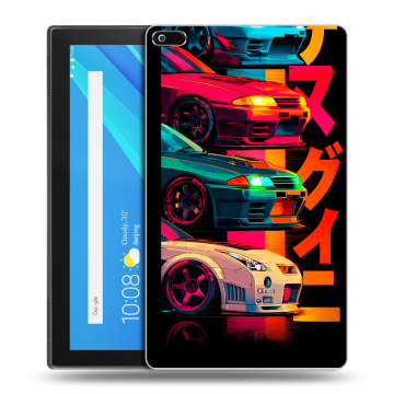 Силиконовый чехол на Lenovo Tab 4 8 с принтом Гоночные машины