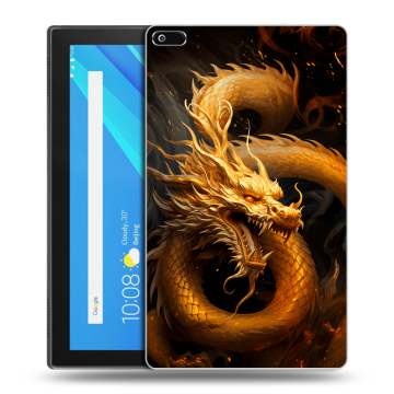 Силиконовый чехол на Lenovo Tab 4 8 с принтом Золотой дракон