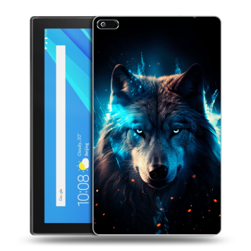 Силиконовый чехол на Lenovo Tab 4 8 с принтом Волк ночной Силиконовый чехол на Lenovo Tab 4 8 с принтом Волк ночной