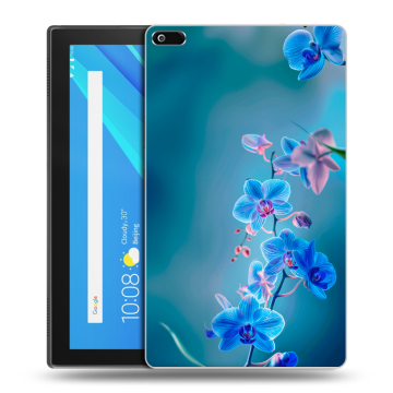 Силиконовый чехол на Lenovo Tab 4 8 с принтом Голубые цветы
