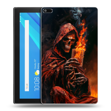 Силиконовый чехол на Lenovo Tab 4 8 с принтом Скелет и карты