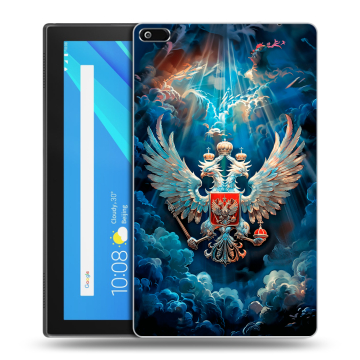 Силиконовый чехол на Lenovo Tab 4 8 с принтом Герб флаг России