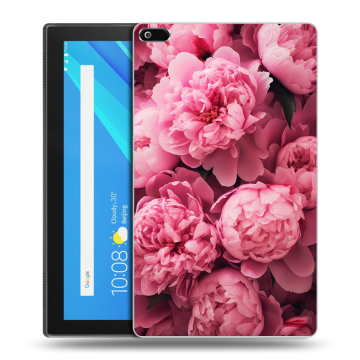 Силиконовый чехол на Lenovo Tab 4 8 с принтом цветы пионы
