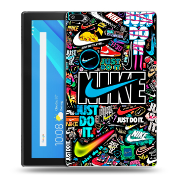 Силиконовый чехол на Lenovo Tab 4 8 с принтом найк nike черный