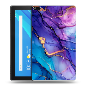 Силиконовый чехол на Lenovo Tab 4 8 с принтом синий мрамор Силиконовый чехол на Lenovo Tab 4 8 с принтом синий мрамор