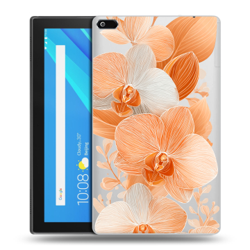 Силиконовый чехол на Lenovo Tab 4 8 с принтом Бежевые цветы