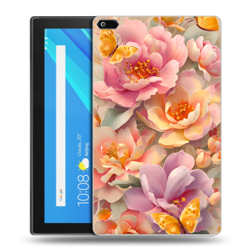 Силиконовый чехол на Lenovo Tab 4 8 с принтом Цветы и бабочки