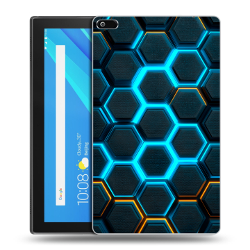 Силиконовый чехол на Lenovo Tab 4 8 с принтом Неоновые соты