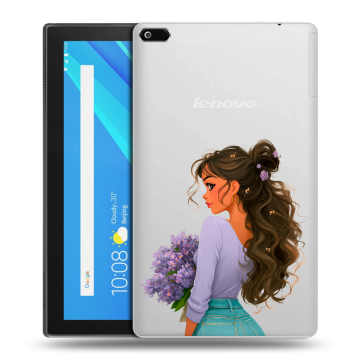 Силиконовый чехол на Lenovo Tab 4 8 с принтом девушка цветы