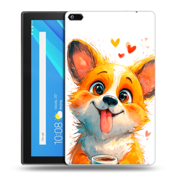Силиконовый чехол на Lenovo Tab 4 8 с принтом корги