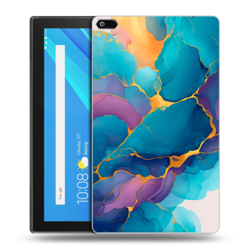 Силиконовый чехол на Lenovo Tab 4 8 с принтом Мрамор блестки