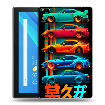 Силиконовый чехол на Lenovo Tab 4 8 с принтом машины тачки