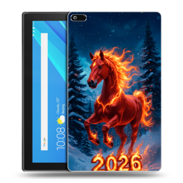 Силиконовый чехол на Lenovo Tab 4 8 с принтом Новый год коня Силиконовый чехол на Lenovo Tab 4 8 с принтом Новый год коня