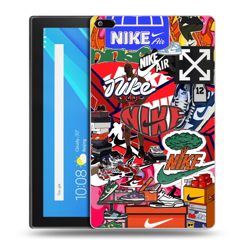 Силиконовый чехол на Lenovo Tab 4 8 с принтом Найк Nike яркий Силиконовый чехол на Lenovo Tab 4 8 с принтом Найк Nike яркий