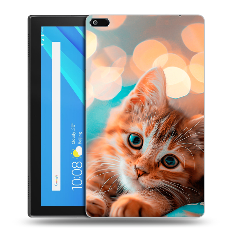 Силиконовый чехол на Lenovo Tab 4 8 с принтом котик Силиконовый чехол на Lenovo Tab 4 8 с принтом котик