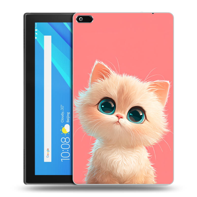 Силиконовый чехол на Lenovo Tab 4 8 с принтом Розовый котенок Силиконовый чехол на Lenovo Tab 4 8 с принтом Розовый котенок