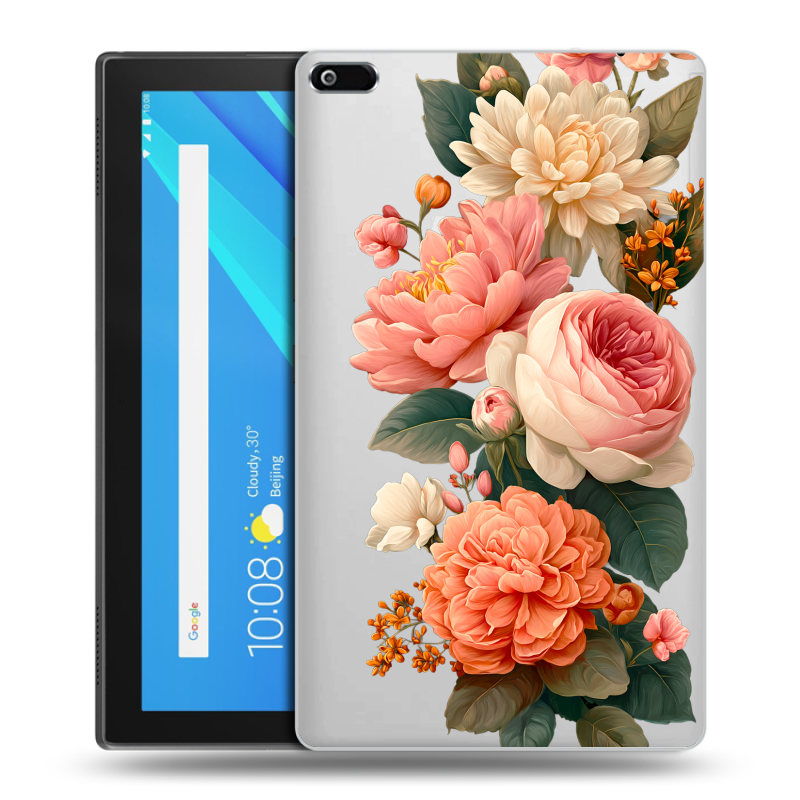 Силиконовый чехол на Lenovo Tab 4 8 с принтом цветы Силиконовый чехол на Lenovo Tab 4 8 с принтом цветы