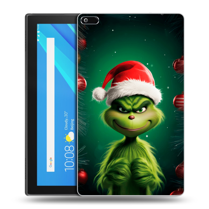 Силиконовый чехол на Lenovo Tab 4 8 с принтом Гринч Новый год Рождество Силиконовый чехол на Lenovo Tab 4 8 с принтом Гринч Новый год Рождество