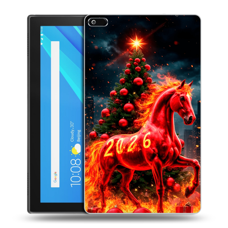 Силиконовый чехол на Lenovo Tab 4 8 с принтом Новый год Силиконовый чехол на Lenovo Tab 4 8 с принтом Новый год
