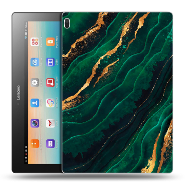 Силиконовый чехол на планшета Lenovo Tab 4 10 с принтом Мрамор зеленое золото Силиконовый чехол на планшета Lenovo Tab 4 10 с принтом Мрамор зеленое золото