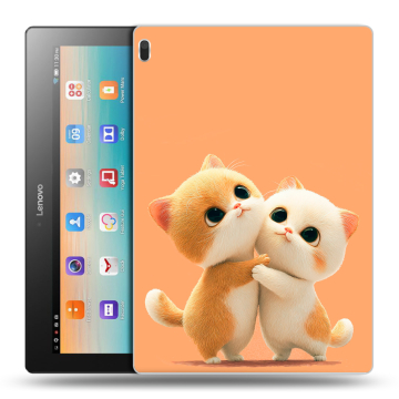 Силиконовый чехол на планшета Lenovo Tab 4 10 с принтом Милые котики Силиконовый чехол на планшета Lenovo Tab 4 10 с принтом Милые котики