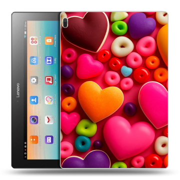 Силиконовый чехол на планшета Lenovo Tab 4 10 с принтом Сердечки Силиконовый чехол на планшета Lenovo Tab 4 10 с принтом Сердечки