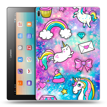 Силиконовый чехол на Lenovo Tab 4 10 с принтом Единороги