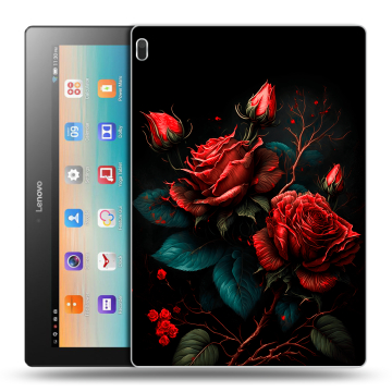 Силиконовый чехол на Lenovo Tab 4 10 с принтом Розы красные