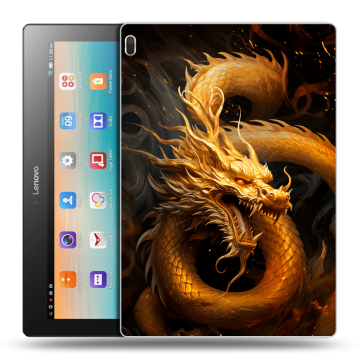 Силиконовый чехол на Lenovo Tab 4 10 с принтом Золотой дракон