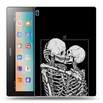 Силиконовый чехол на Lenovo Tab 4 10 с принтом Поцелуй скелетов