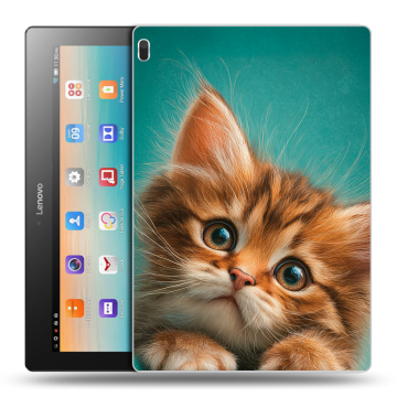 Силиконовый чехол на Lenovo Tab 4 10 с принтом котенок