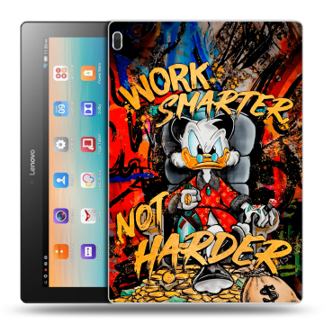 Силиконовый чехол на Lenovo Tab 4 10 с принтом Дональд Дак Деньги
