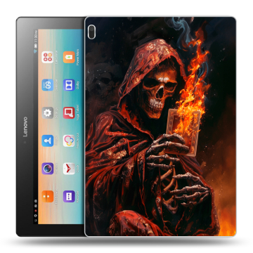 Силиконовый чехол на Lenovo Tab 4 10 с принтом Скелет и карты