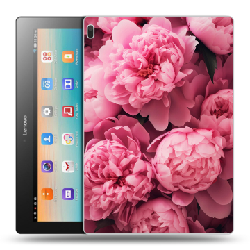 Силиконовый чехол на Lenovo Tab 4 10 с принтом цветы пионы