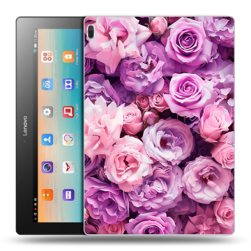 Силиконовый чехол на Lenovo Tab 4 10 с принтом лавандовые розы