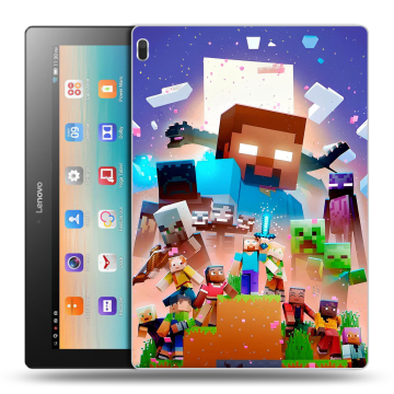 Силиконовый чехол на Lenovo Tab 4 10 с принтом Майнкрафт Minecraft