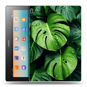 Силиконовый чехол на Lenovo Tab 4 10 с принтом Листья