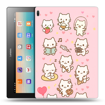 Силиконовый чехол на Lenovo Tab 4 10 с принтом Hello Kitty Хелоу Кити