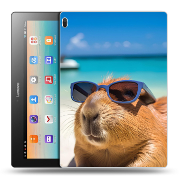 Силиконовый чехол на Lenovo Tab 4 10 с принтом Капибара