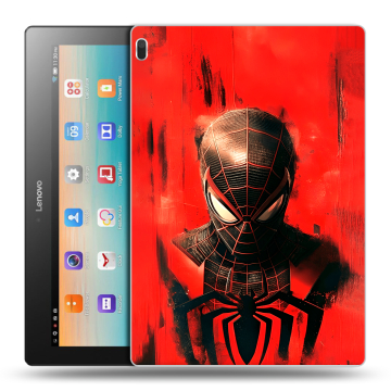 Силиконовый чехол на Lenovo Tab 4 10 с принтом человек паук spiderman