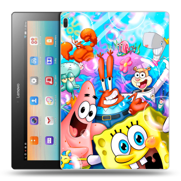 Силиконовый чехол на Lenovo Tab 4 10 с принтом спанчбоб спанч боб