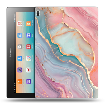 Силиконовый чехол на Lenovo Tab 4 10 с принтом розовый мрамор